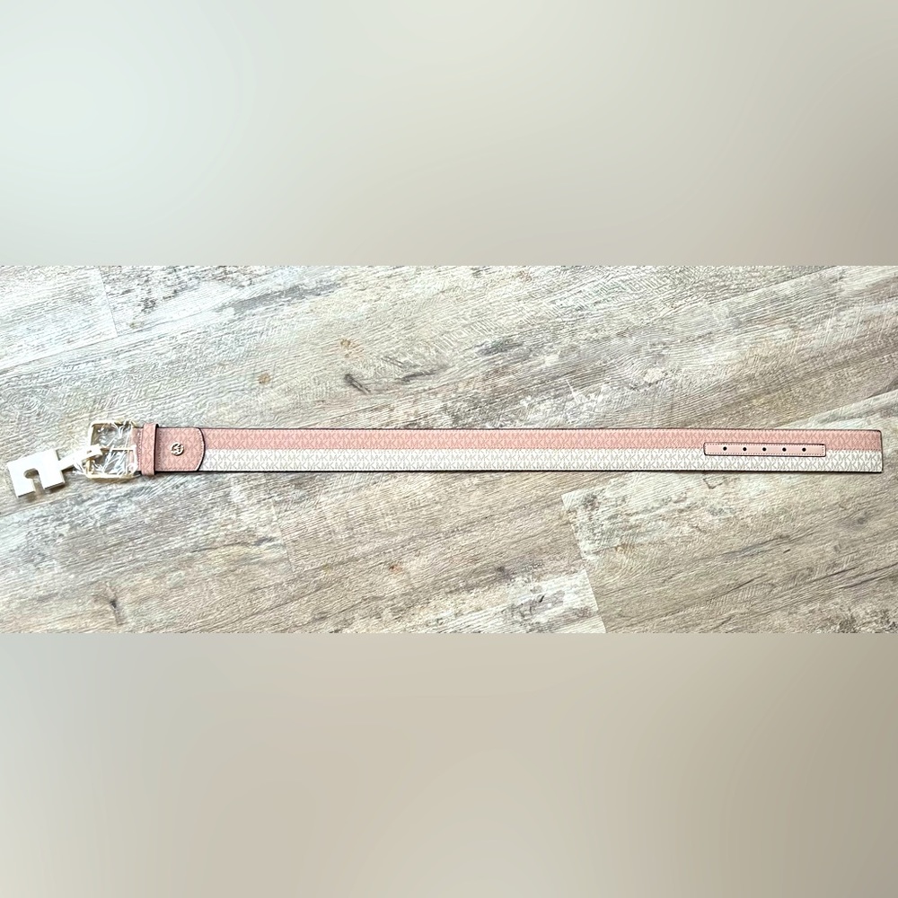 Michael Kors wide pink and white belt - Picture 2 of 5